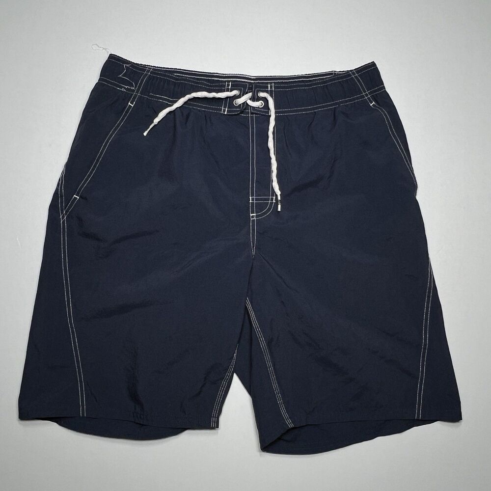 Nike Vintage Swim Short Blue Size Large Elastic Waist Gray Label Tag Mesh Lining